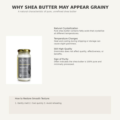 Alteya Organics 100% Pure Organic Shea Butter – 10.58 oz Glass Jar Avelisse