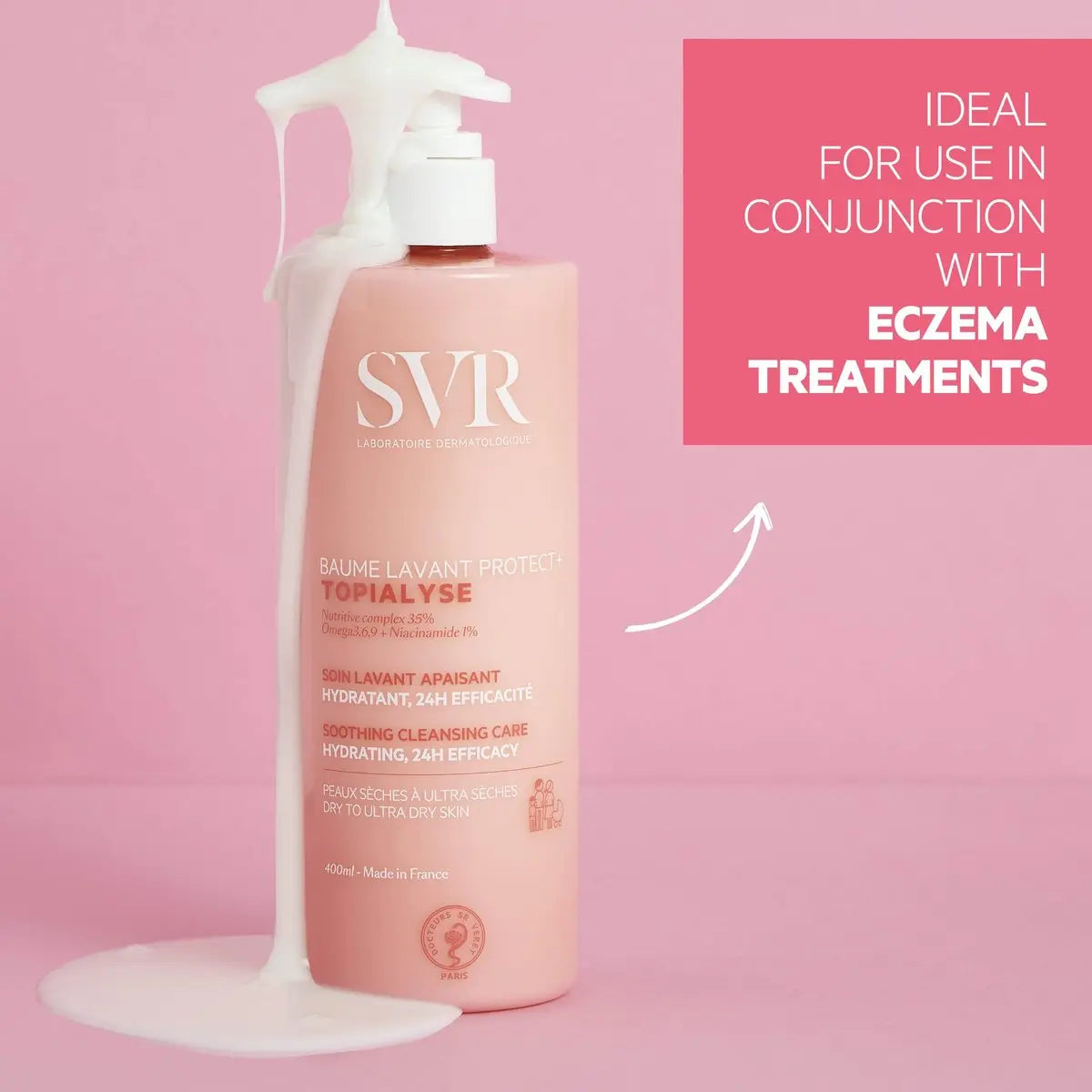 SVR Topialyse Cleansing Balm for Dry, Itchy & Sensitive Skin – Fragrance-Free Soothing Face & Body Wash with Niacinamide, 13.5 fl. oz. Avelisse