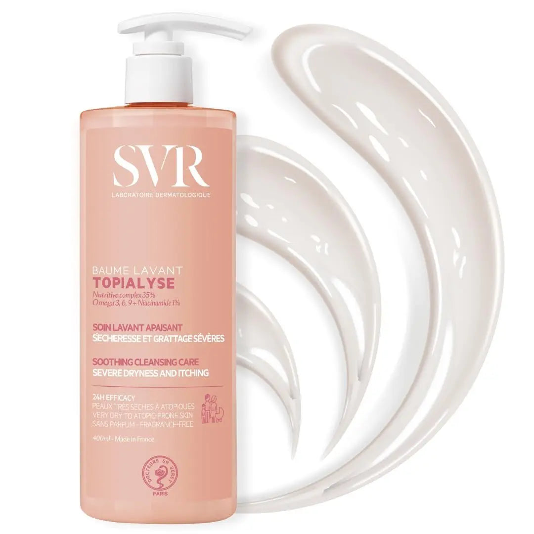 SVR Topialyse Cleansing Balm for Dry, Itchy & Sensitive Skin – Fragrance-Free Soothing Face & Body Wash with Niacinamide, 13.5 fl. oz. Avelisse