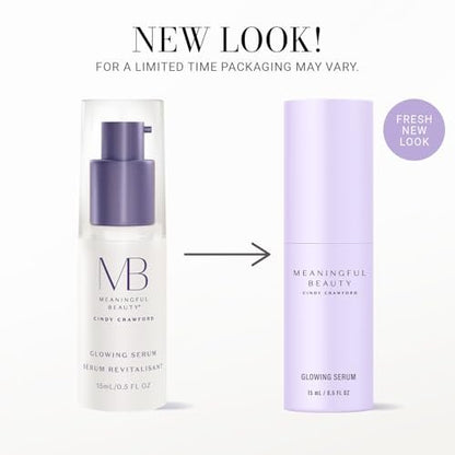 Meaningful Beauty Glowing Serum – Lightweight Anti-Aging Face Serum with Melon Leaf Stem Cell & Vitamin C for Women, 0.5 oz Avelisse