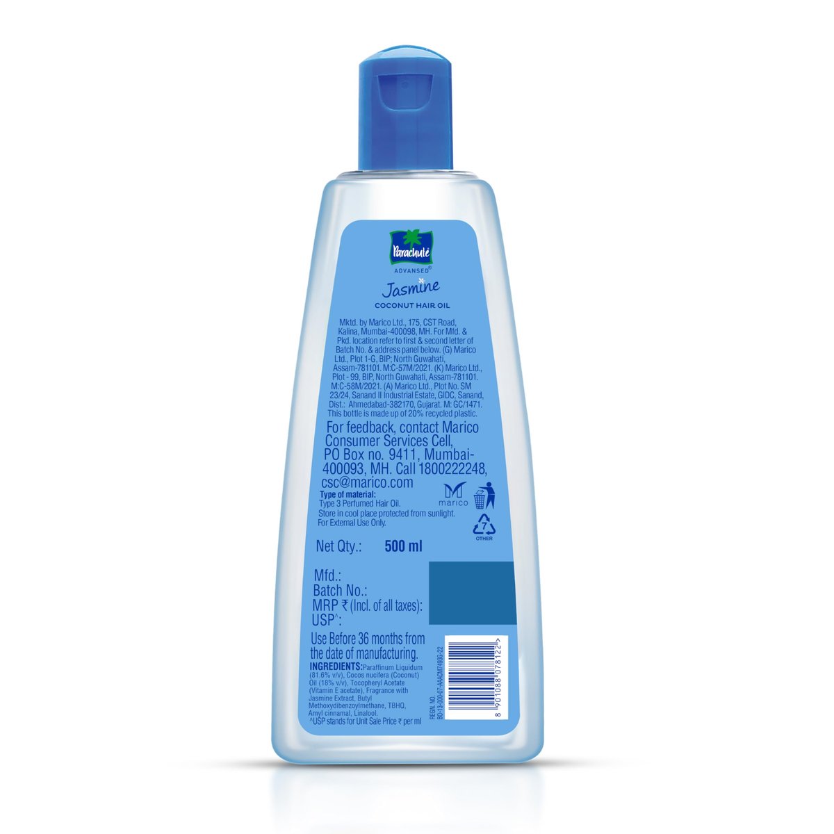 Parachute Advansed Jasmine Coconut Hair Oil - 500ml (16.91 Fl Oz) for Nourished, Silky Hair - görsel 15
