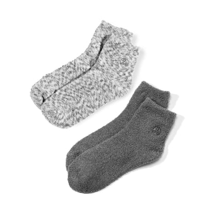 Earth Therapeutics Aloe Socks – Infused with Aloe Vera & Vitamin E for Dry Feet, Cracked Heels, Calluses – Grey/Confetti (2 Pairs) Avelisse
