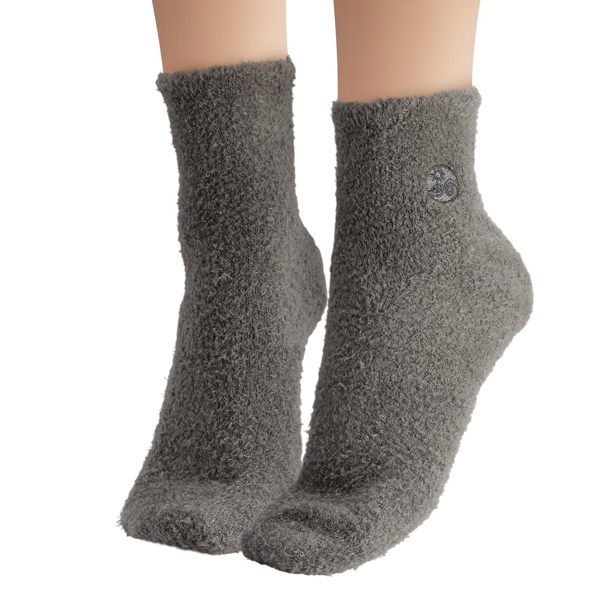 Earth Therapeutics Aloe Socks – Infused with Aloe Vera & Vitamin E for Dry Feet, Cracked Heels, Calluses – Grey/Confetti (2 Pairs) Avelisse