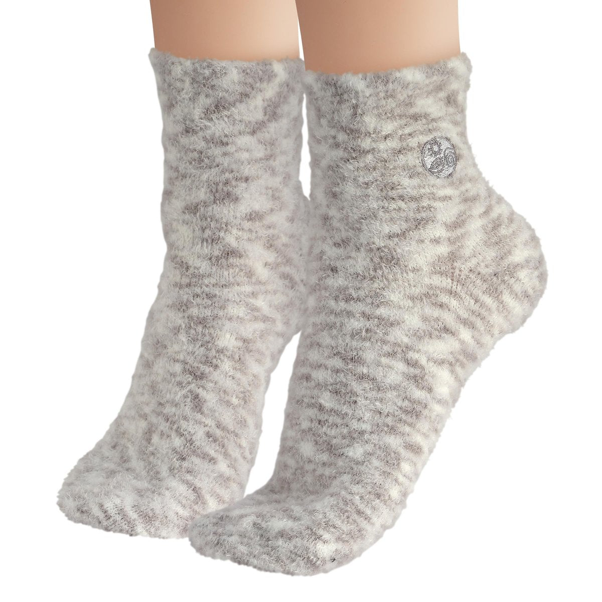 Earth Therapeutics Aloe Socks – Infused with Aloe Vera & Vitamin E for Dry Feet, Cracked Heels, Calluses – Grey/Confetti (2 Pairs) Avelisse