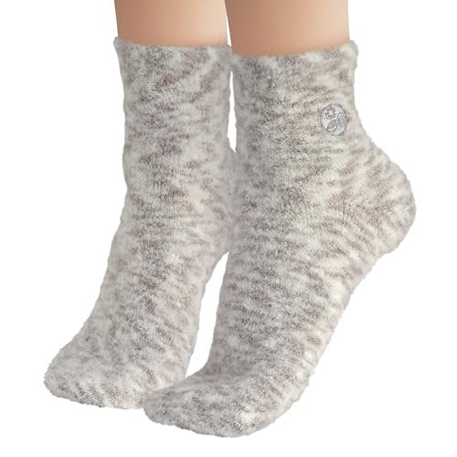 Earth Therapeutics Aloe Socks – Infused with Aloe Vera & Vitamin E for Dry Feet, Cracked Heels, Calluses – Grey/Confetti (2 Pairs) Avelisse