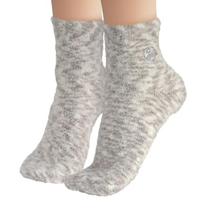 Earth Therapeutics Aloe Socks – Infused with Aloe Vera & Vitamin E for Dry Feet, Cracked Heels, Calluses – Grey/Confetti (2 Pairs) Avelisse