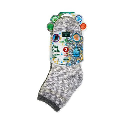 Earth Therapeutics Aloe Socks – Infused with Aloe Vera & Vitamin E for Dry Feet, Cracked Heels, Calluses – Grey/Confetti (2 Pairs) Avelisse