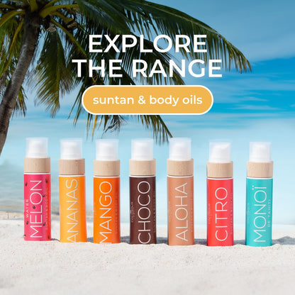 COCOSOLIS ALOHA Sun Tan & Body Oil - Organic Tanning Bed Lotion - Healthy Deep Chocolate Tan - Tanning Accelerator with 5 Precious Oils (110 ml) Avelisse