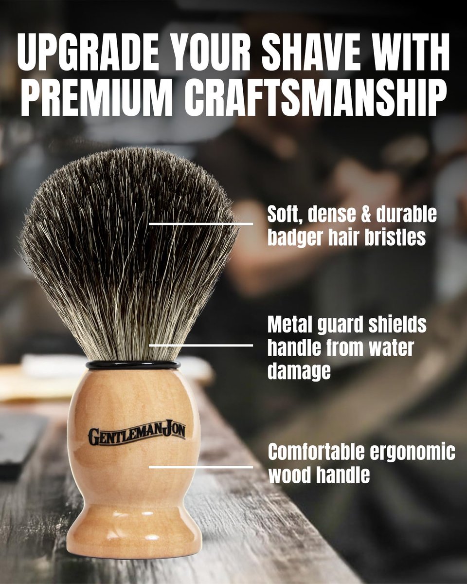 Gentleman Jon Deluxe Vintage Shaving Kit for Men - Complete 8-Piece Wet Shaving Set with Safety Razor, Badger Brush, Stand, Soap, Bowl, Alum Block & Dopp Kit Avelisse