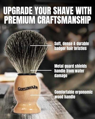 Gentleman Jon Deluxe Vintage Shaving Kit for Men - Complete 8-Piece Wet Shaving Set with Safety Razor, Badger Brush, Stand, Soap, Bowl, Alum Block & Dopp Kit Avelisse