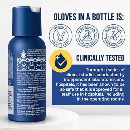 Gloves In A Bottle Shielding Lotion 3.4oz/100ml Tube + 2oz Combo - Second Skin for Hands & Body Avelisse