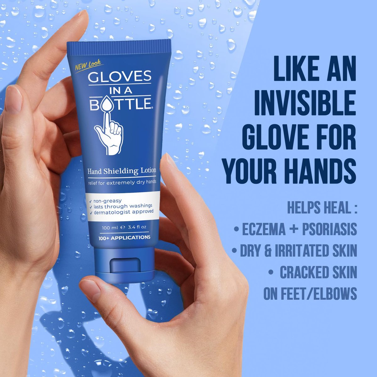 Gloves In A Bottle Shielding Lotion 3.4oz/100ml Tube + 2oz Combo - Second Skin for Hands & Body Avelisse