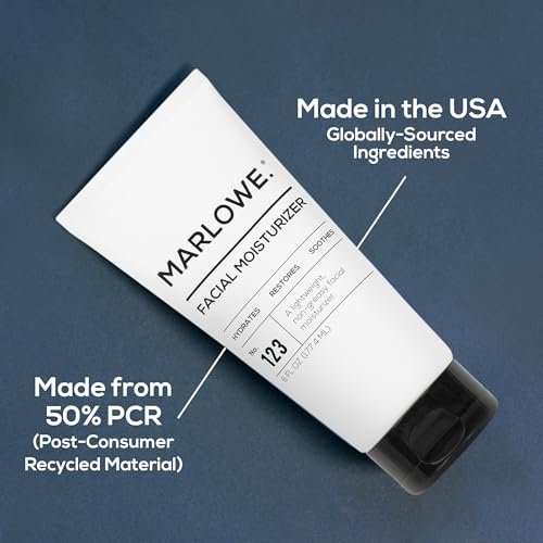 MARLOWE. No. 123 Facial Moisturizer for Men - Daily Face Lotion with Aloe Vera & Green Tea Extract, 6 oz, Lightweight, Non-Greasy, Fresh Aloe Citron Scent - görsel 12