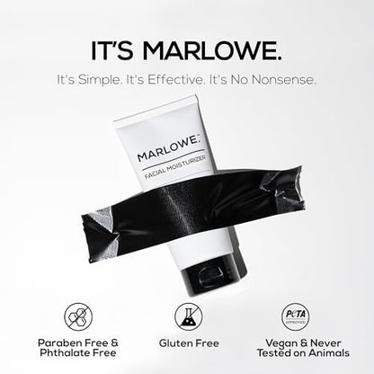 MARLOWE. No. 123 Facial Moisturizer for Men - Daily Face Lotion with Aloe Vera & Green Tea Extract, 6 oz, Lightweight, Non-Greasy, Fresh Aloe Citron Scent