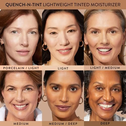 LAURA GELLER NEW YORK Quench-n-Tint Tinted Moisturizer - Medium | Sheer to Light Coverage with Hyaluronic Acid, Natural Glow Finish