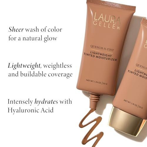 LAURA GELLER NEW YORK Quench-n-Tint Tinted Moisturizer - Medium | Sheer to Light Coverage with Hyaluronic Acid, Natural Glow Finish - görsel 6