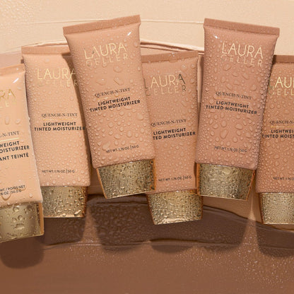LAURA GELLER NEW YORK Quench-n-Tint Tinted Moisturizer - Medium | Sheer to Light Coverage with Hyaluronic Acid, Natural Glow Finish