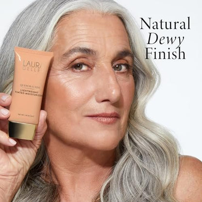 LAURA GELLER NEW YORK Quench-n-Tint Tinted Moisturizer - Medium | Sheer to Light Coverage with Hyaluronic Acid, Natural Glow Finish