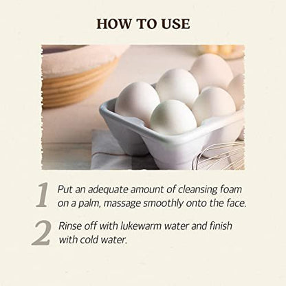 SKINFOOD Egg Perfect Pore Cleansing Foam 150ml - Pore Refining Facial Foam Cleanser with Egg Yolk & Albumin