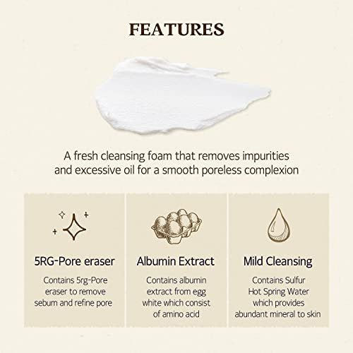 SKINFOOD Egg Perfect Pore Cleansing Foam 150ml - Pore Refining Facial Foam Cleanser with Egg Yolk & Albumin - görsel 6