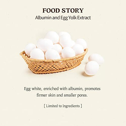 SKINFOOD Egg Perfect Pore Cleansing Foam 150ml - Pore Refining Facial Foam Cleanser with Egg Yolk & Albumin