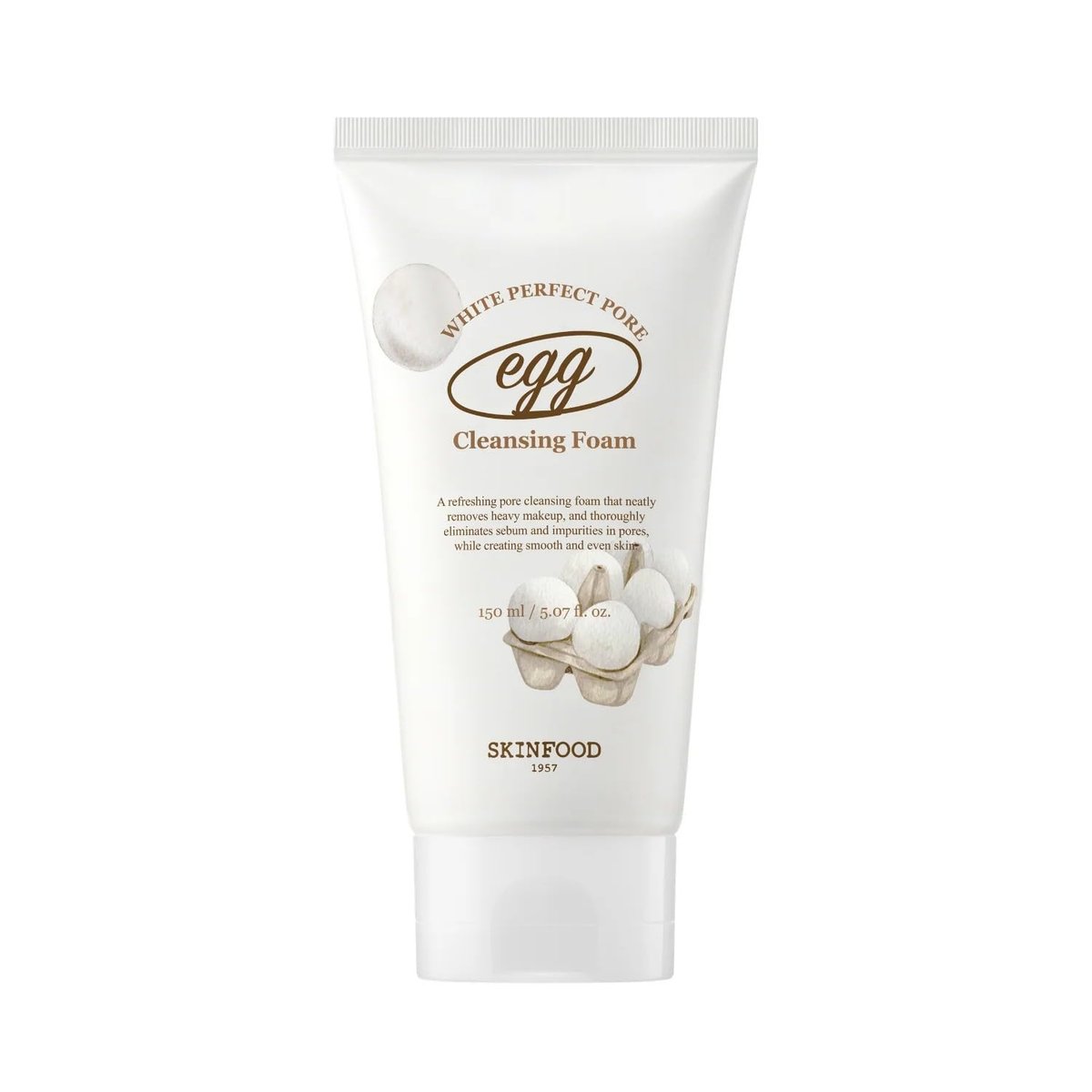 SKINFOOD Egg Perfect Pore Cleansing Foam 150ml - Pore Refining Facial Foam Cleanser with Egg Yolk & Albumin - görsel 1