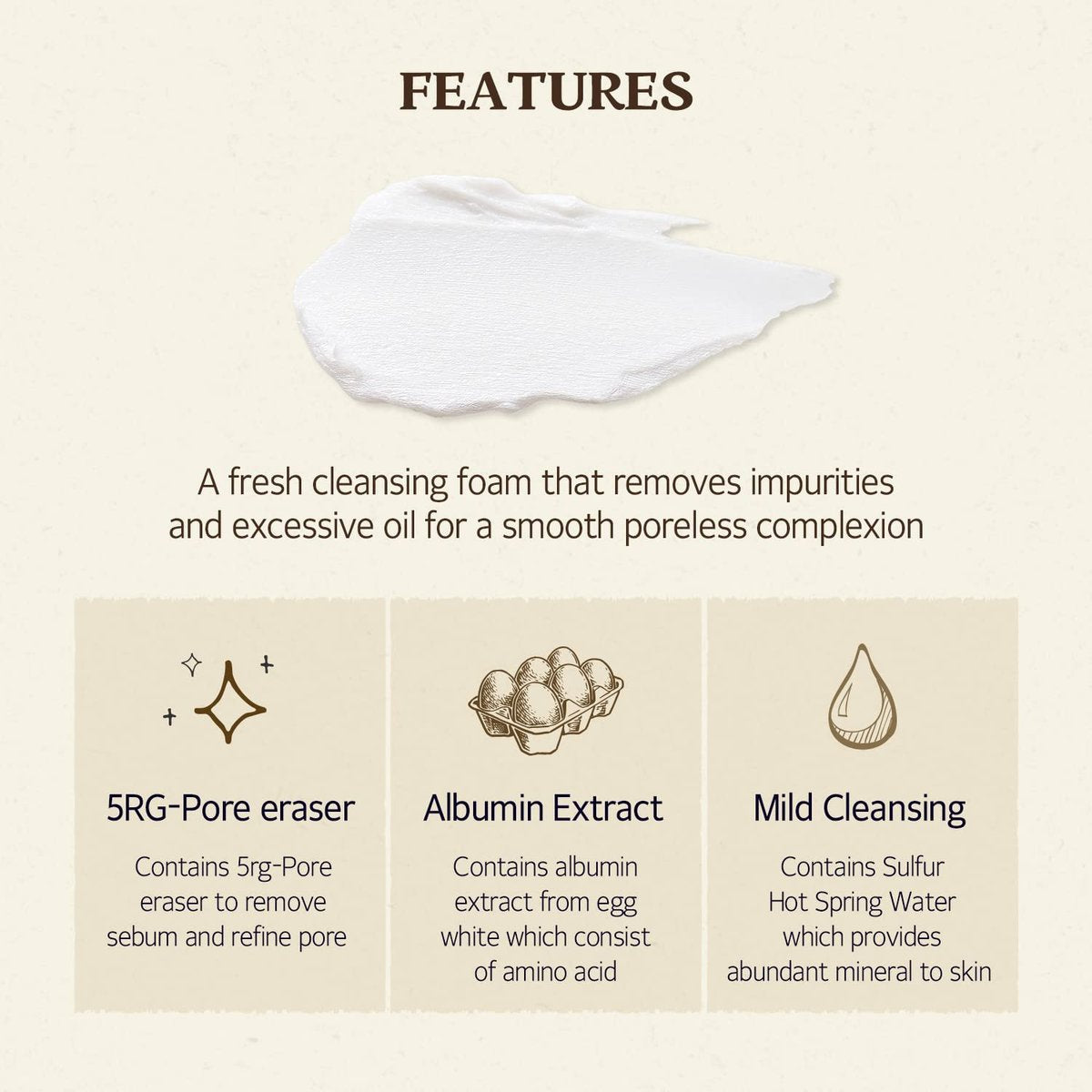 SKINFOOD Egg Perfect Pore Cleansing Foam 150ml - Pore Refining Facial Foam Cleanser with Egg Yolk & Albumin - görsel 5
