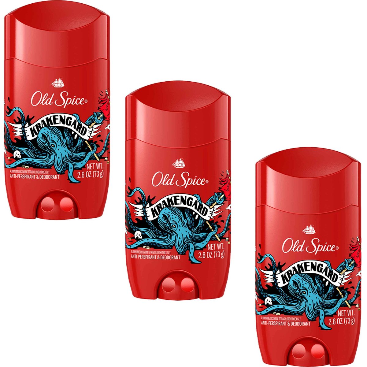 Old Spice Wild Collection Krakengard Antiperspirant & Deodorant, 2.6 Ounce (Pack of 3) Avelisse