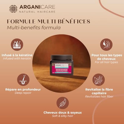 Arganicare Keratin Repair & Nutritious Mask for Dry and Damaged Hair - 16.91 fl oz