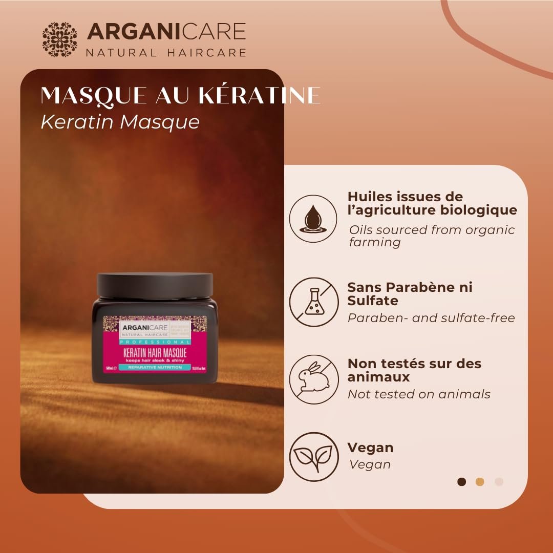 Arganicare Keratin Repair & Nutritious Mask for Dry and Damaged Hair - 16.91 fl oz - görsel 3