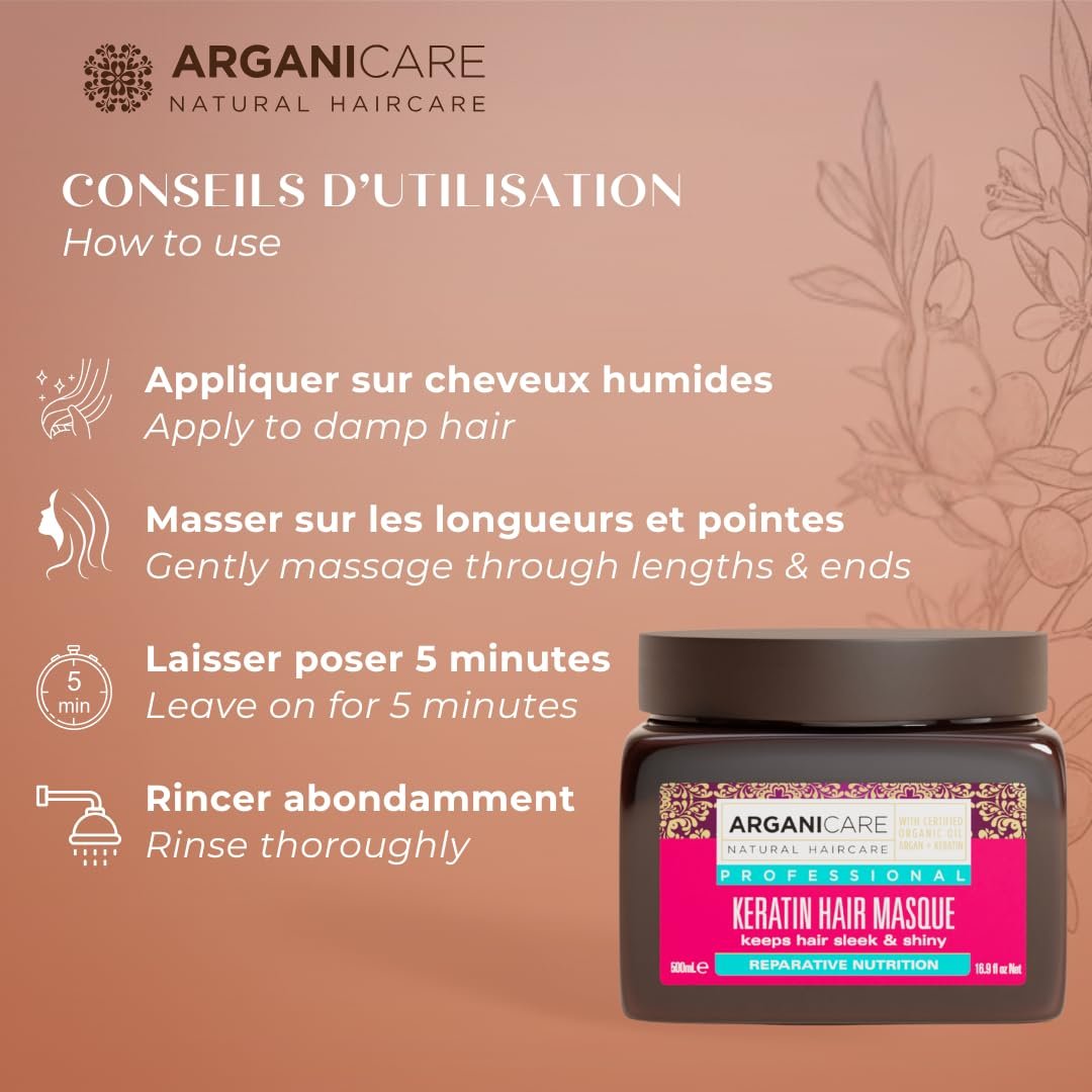 Arganicare Keratin Repair & Nutritious Mask for Dry and Damaged Hair - 16.91 fl oz - görsel 11