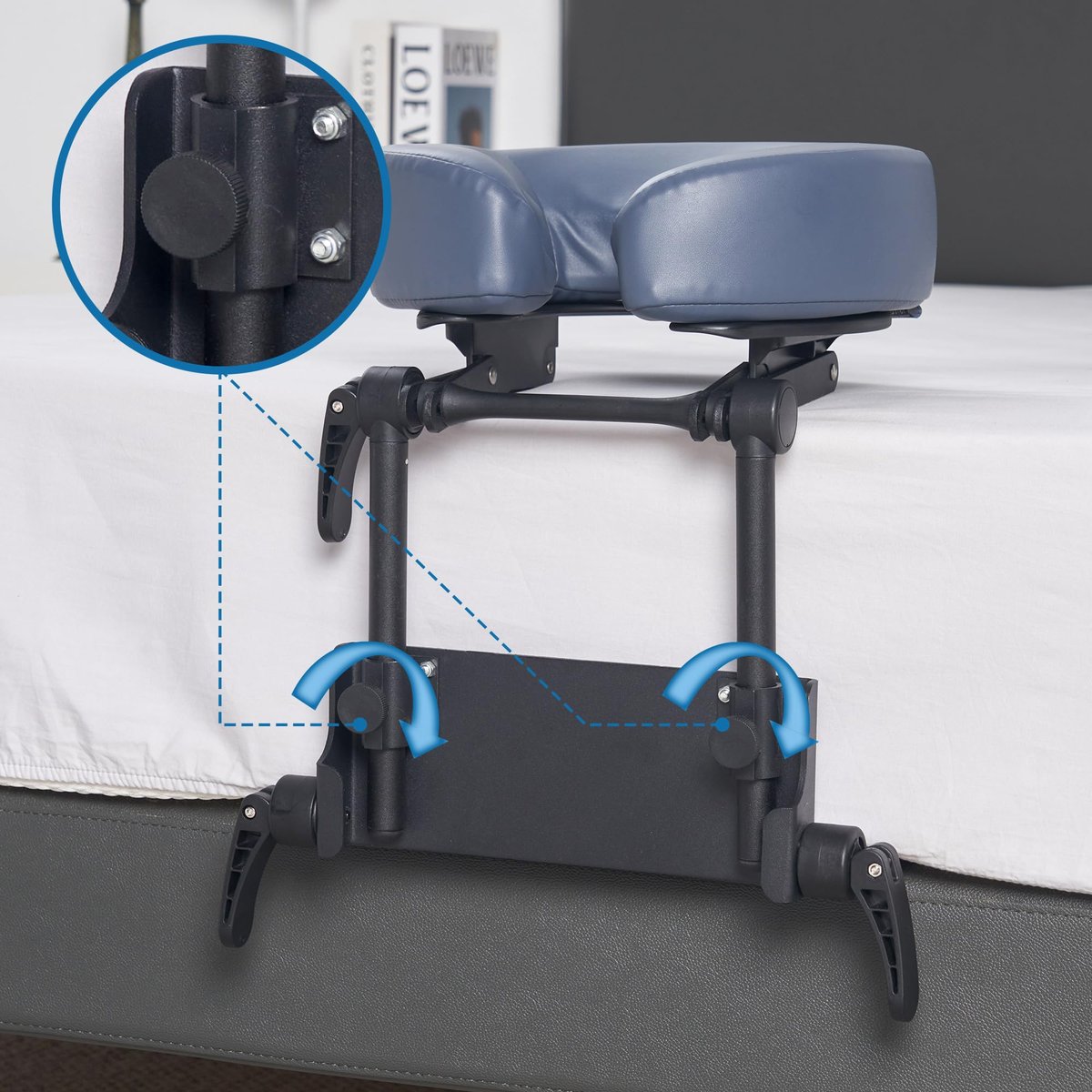 Master Massage Home Mattress Top Massage Kit - Royal Blue (Crescent) - Lightweight Aluminum Frame Avelisse