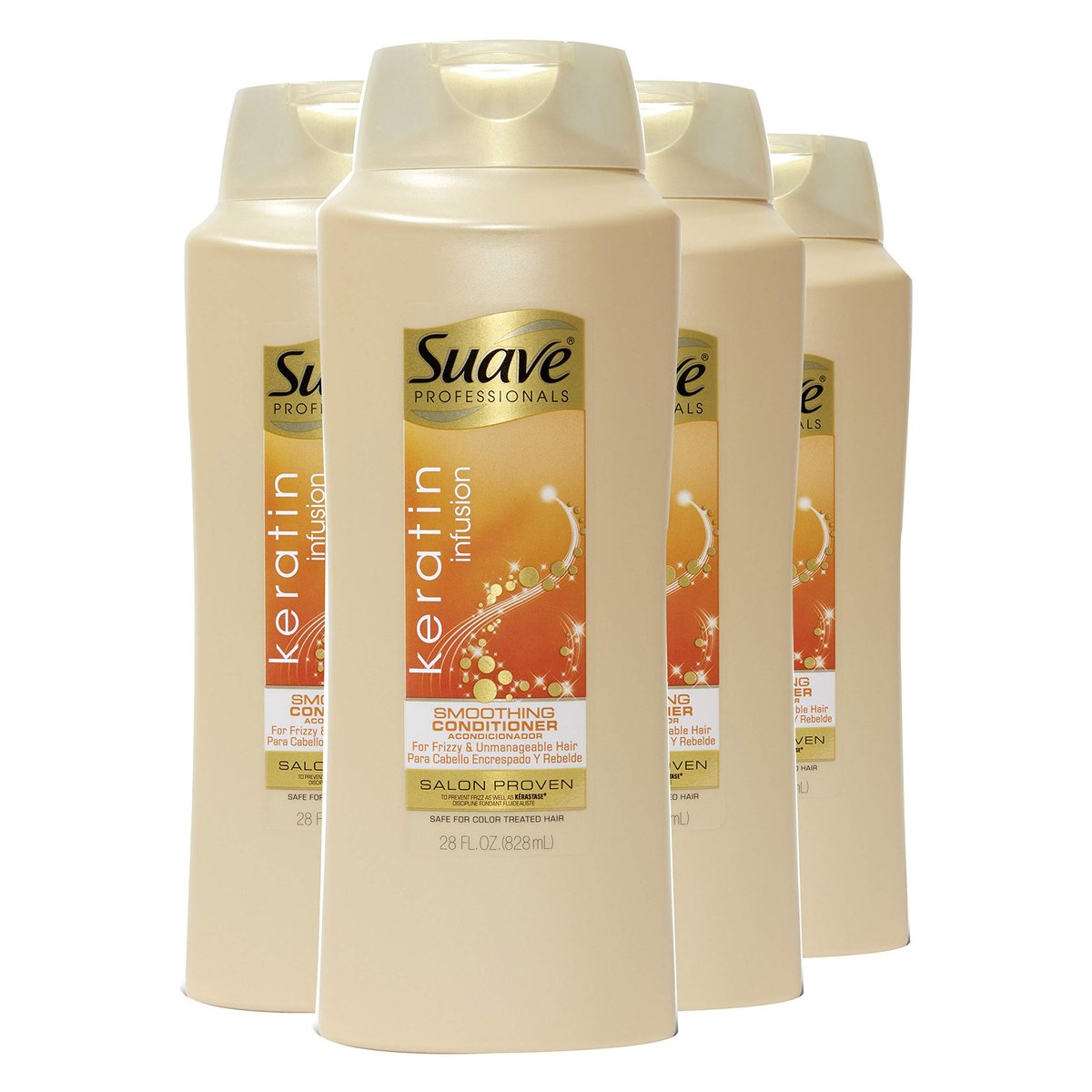 Suave Professionals Keratin Infusion Smoothing Shampoo & Conditioner Set - 28 oz (Pack of 4) - görsel 1