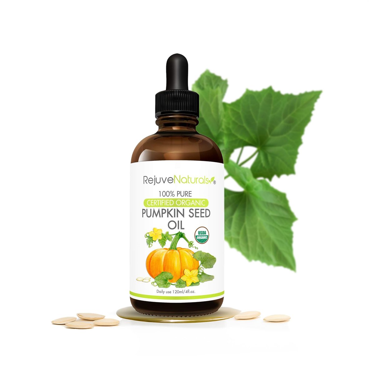 Organic Pumpkin Seed Oil for Hair Growth, Eyebrows, Eyelashes & Overactive Bladder – 4 oz Cold Pressed, USDA Certified Avelisse