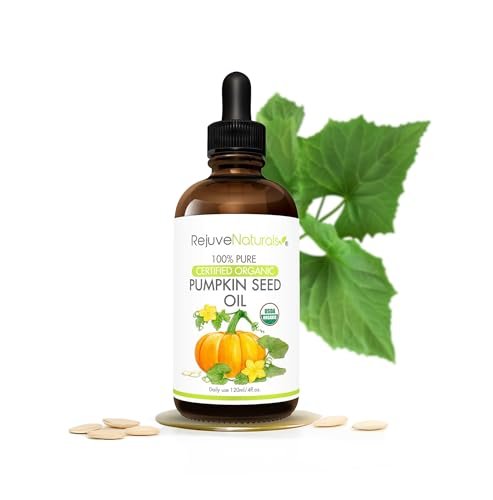 Organic Pumpkin Seed Oil for Hair Growth, Eyebrows, Eyelashes & Overactive Bladder – 4 oz Cold Pressed, USDA Certified Avelisse
