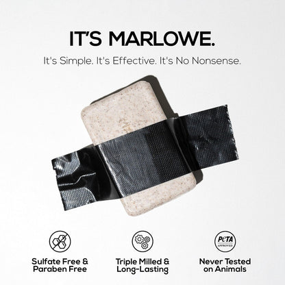 MARLOWE. No. 102 Body Scrub Soap – Exfoliating Bar with Shea Butter, Olive Oil & Green Tea, Sage & Fir Scent, 7 oz Avelisse