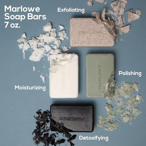 MARLOWE. No. 102 Body Scrub Soap – Exfoliating Bar with Shea Butter, Olive Oil & Green Tea, Sage & Fir Scent, 7 oz Avelisse