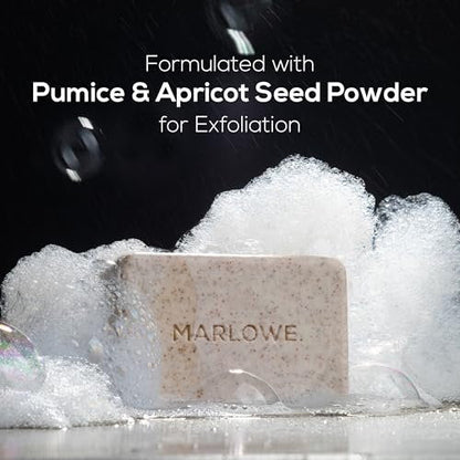 MARLOWE. No. 102 Body Scrub Soap – Exfoliating Bar with Shea Butter, Olive Oil & Green Tea, Sage & Fir Scent, 7 oz Avelisse