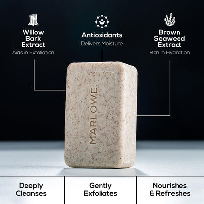 MARLOWE. No. 102 Body Scrub Soap – Exfoliating Bar with Shea Butter, Olive Oil & Green Tea, Sage & Fir Scent, 7 oz Avelisse