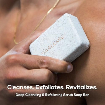 MARLOWE. No. 102 Body Scrub Soap – Exfoliating Bar with Shea Butter, Olive Oil & Green Tea, Sage & Fir Scent, 7 oz Avelisse