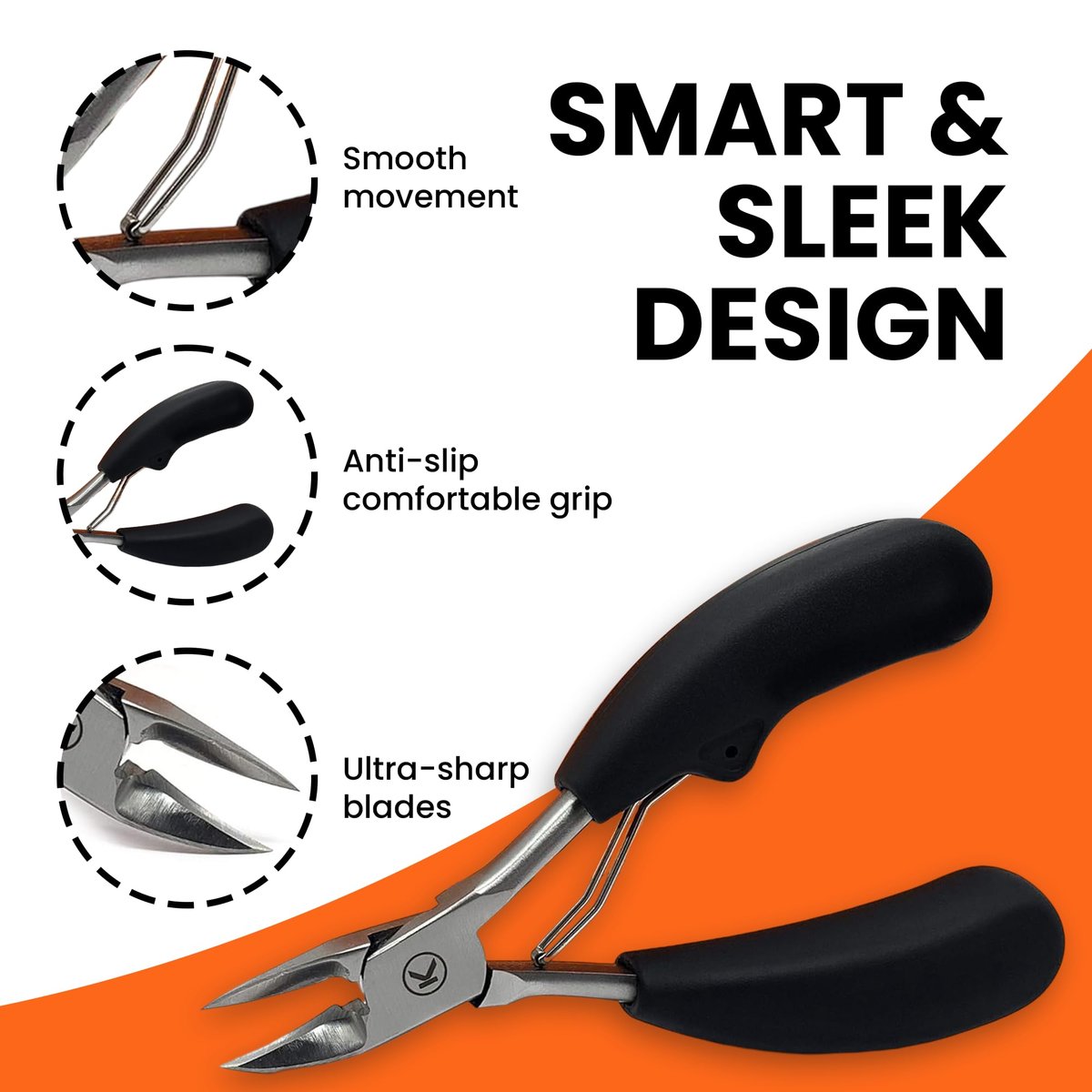 Kohm Toenail Clippers – Extra-Wide Blade & Non-Slip Grip for Thick, Ingrown & Fungal Nails – Heavy Duty Nail Cutter for Seniors, Men, Women & Pets Avelisse