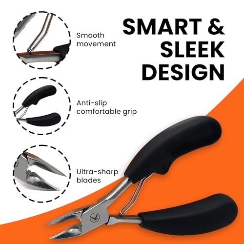 Kohm Toenail Clippers – Extra-Wide Blade & Non-Slip Grip for Thick, Ingrown & Fungal Nails – Heavy Duty Nail Cutter for Seniors, Men, Women & Pets Avelisse