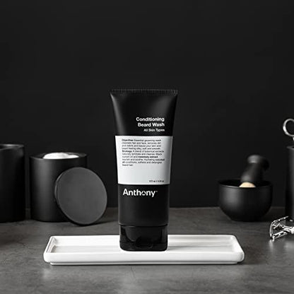 Anthony Conditioning Beard Wash – 6 Fl Oz with Botanical Extracts, Rosemary, Black Currant & Coconut Oils for Cleansing, Hydrating & Softening Beard Hair Avelisse