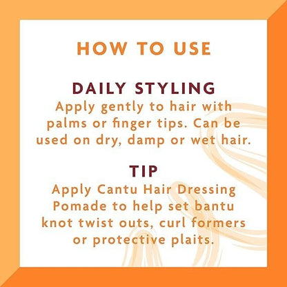 Cantu Shea Butter Hair Dressing Pomade - 4 Ounce (Pack of 2) for Natural Hair
