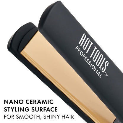 Hot Tools Pro Artist Nano Ceramic Flat Iron - 1 1/4 Inch Wide Plate for Faster Styling Avelisse