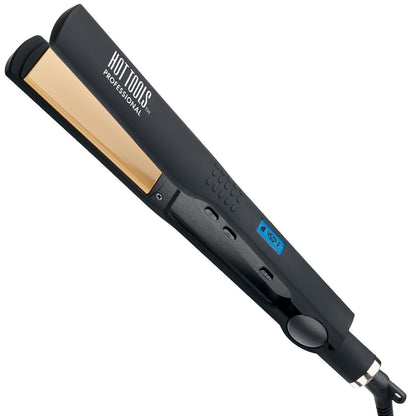 Hot Tools Pro Artist Nano Ceramic Flat Iron - 1 1/4 Inch Wide Plate for Faster Styling Avelisse