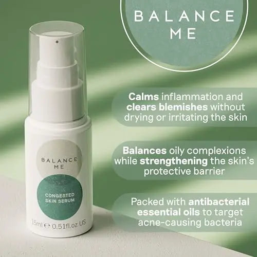 Balance Me Congested Skin Serum - Natural Acne Treatment with Kanuka & Moringa, Non-Drying Spot Serum for Oily, Combination & Sensitive Skin (0.5 fl oz) Avelisse