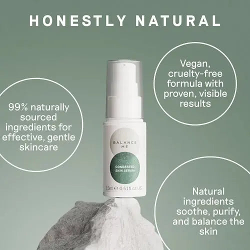 Balance Me Congested Skin Serum - Natural Acne Treatment with Kanuka & Moringa, Non-Drying Spot Serum for Oily, Combination & Sensitive Skin (0.5 fl oz) Avelisse