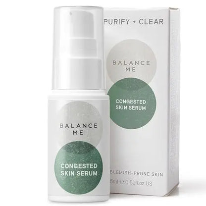 Balance Me Congested Skin Serum - Natural Acne Treatment with Kanuka & Moringa, Non-Drying Spot Serum for Oily, Combination & Sensitive Skin (0.5 fl oz) Avelisse