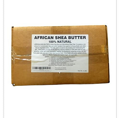 100% Natural African Shea Butter – 5 lbs Pure White, Unrefined from West Africa for Skin & Hair Moisturizer Avelisse